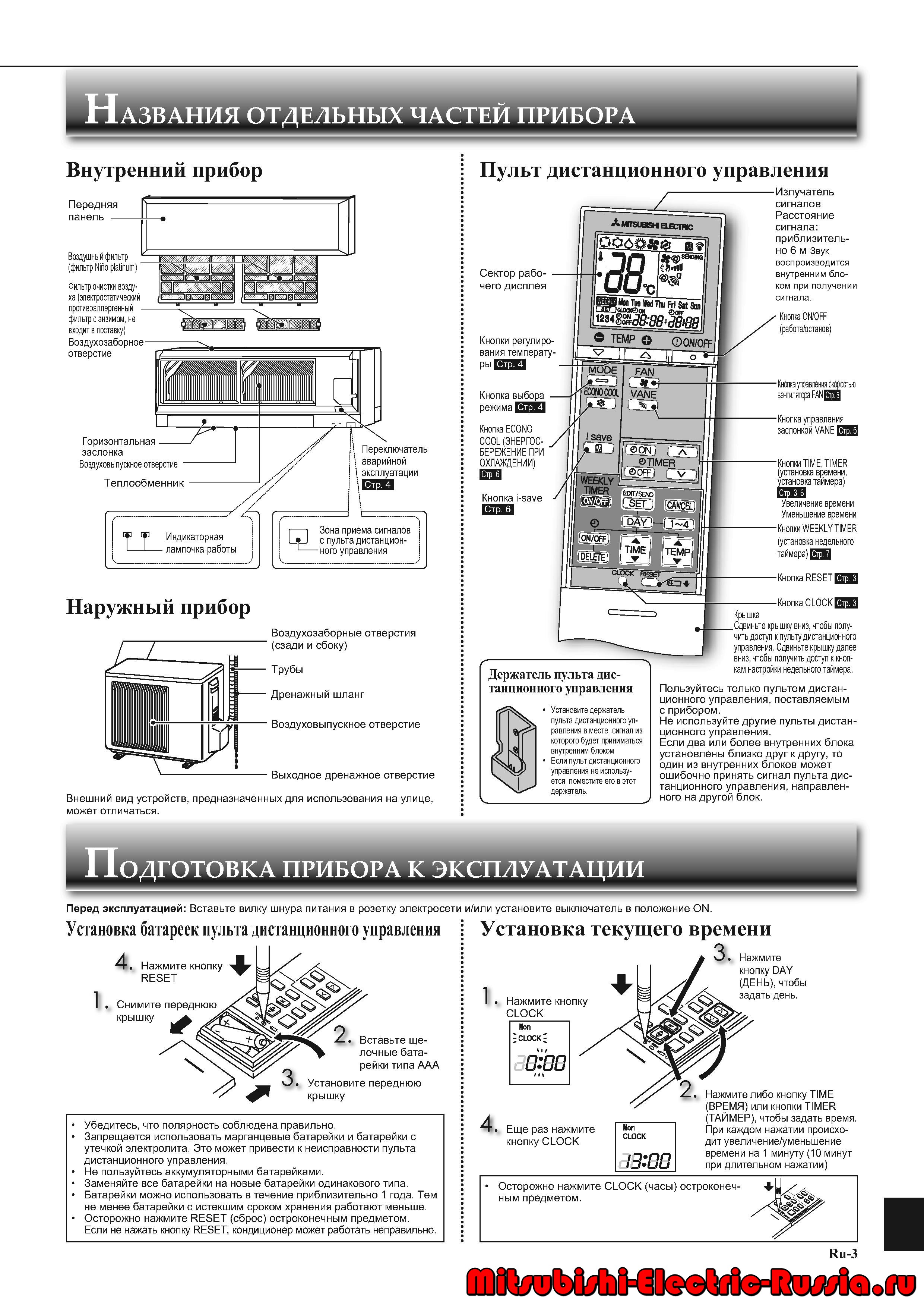 Инструкция По Эксплуатации Mitsubishi Electric Серия MSZ-EF